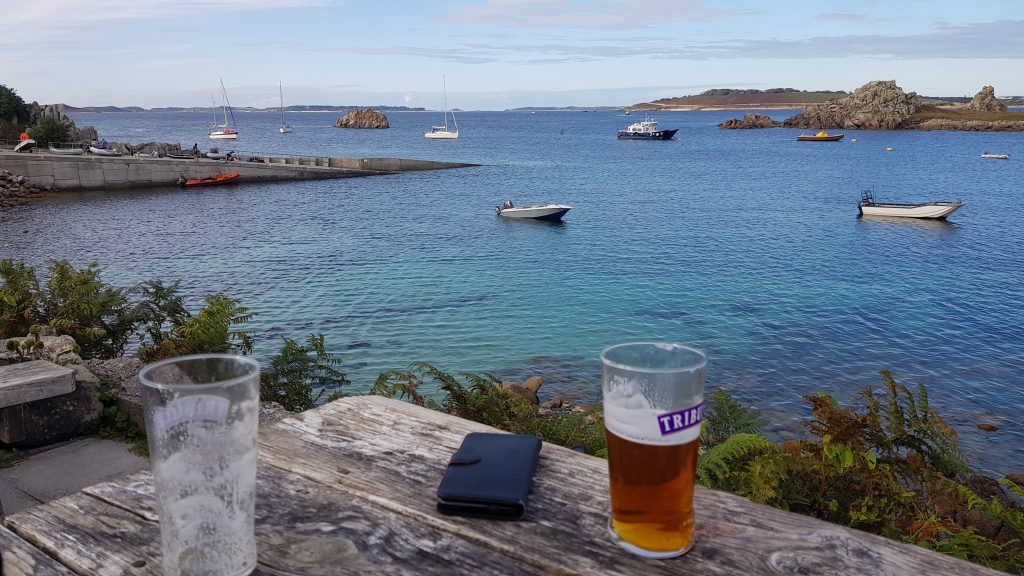 View from the furthest SW pub in UK - anchorage - St Agnes, Isles of Scilly
